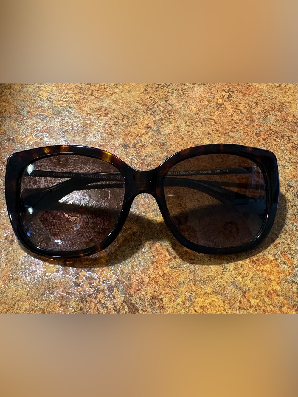 Coach Oversized Sunglasses - Tortoise Shell and Dark Lenses